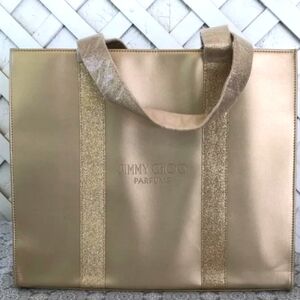Jimmy Choo Gold Metallic Beauty Tote NWOT